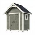 Abri de jardin 180 x 120 x 210 cm en bois gris avec double porte et fenêtre