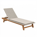 Chaise longue de jardin 200 cm en bois et textile tressé beige avec dossier réglable