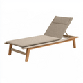 Bain de soleil 200 cm en bois beige avec dossier réglable