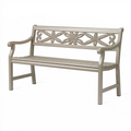 Banc de jardin 122 x 61 x 91 cm en métal beige à dossier floral