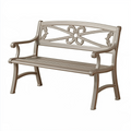 Banc de jardin 120 cm en métal taupe à motif floral