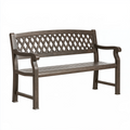 Banc de jardin 122 x 60 x 89 cm en métal brun à dossier ajouré